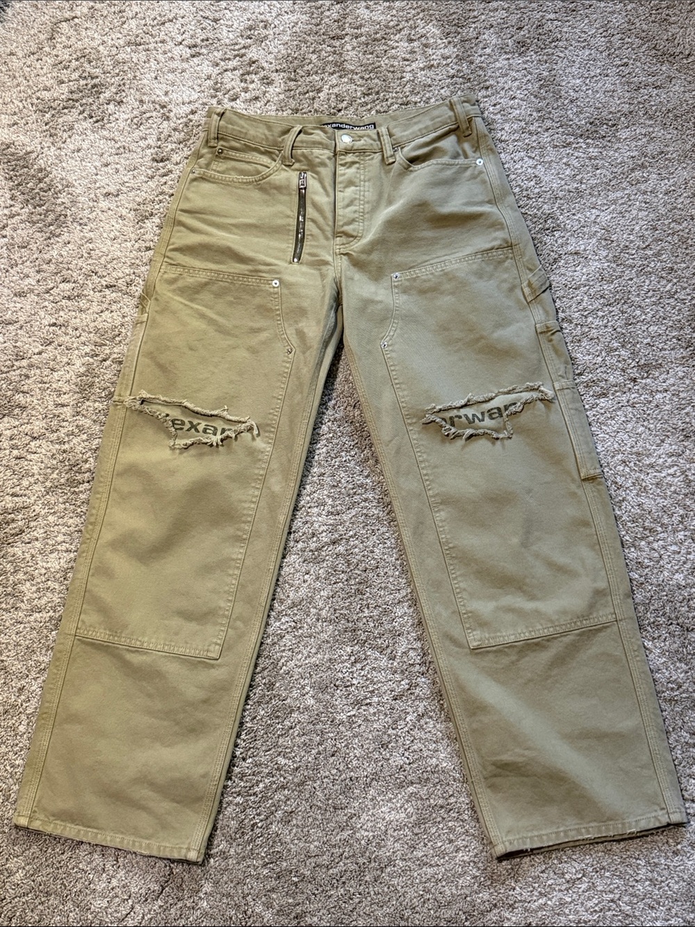 Like New Authentic Alexander Wang Zip Mid-Rise Carpenter Pants - Picture 9 of 16
